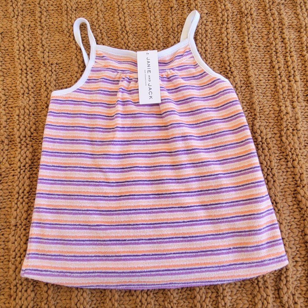 NWT Janie and Jack girls Terry Cloth sleeveless shirt blouse size 5